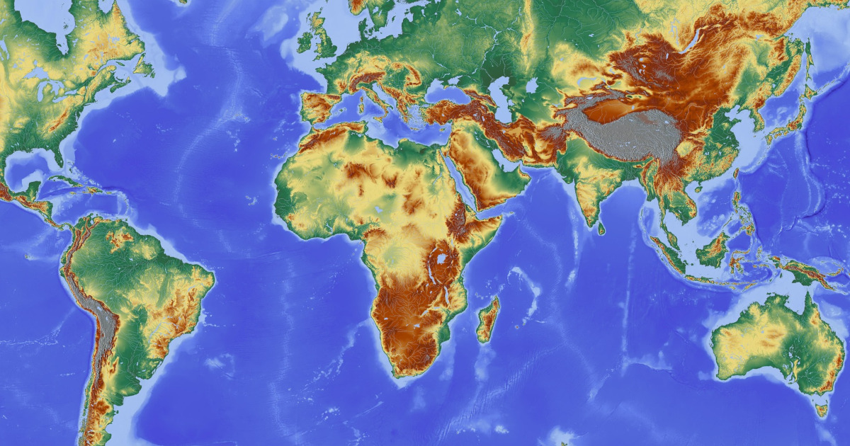 Public domain world map.