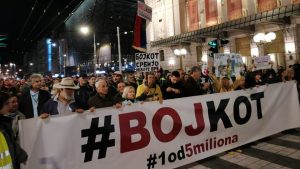 Every Saturday protestors gather in Belgrade demanding an end to government propaganda